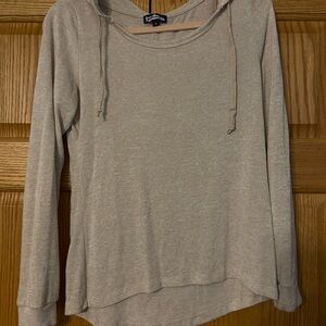 Freshman Cream Tan Relaxed Long Sleeve Hoodie